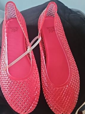 wild fable Hot Pink Jelly Woven Ballet Flats